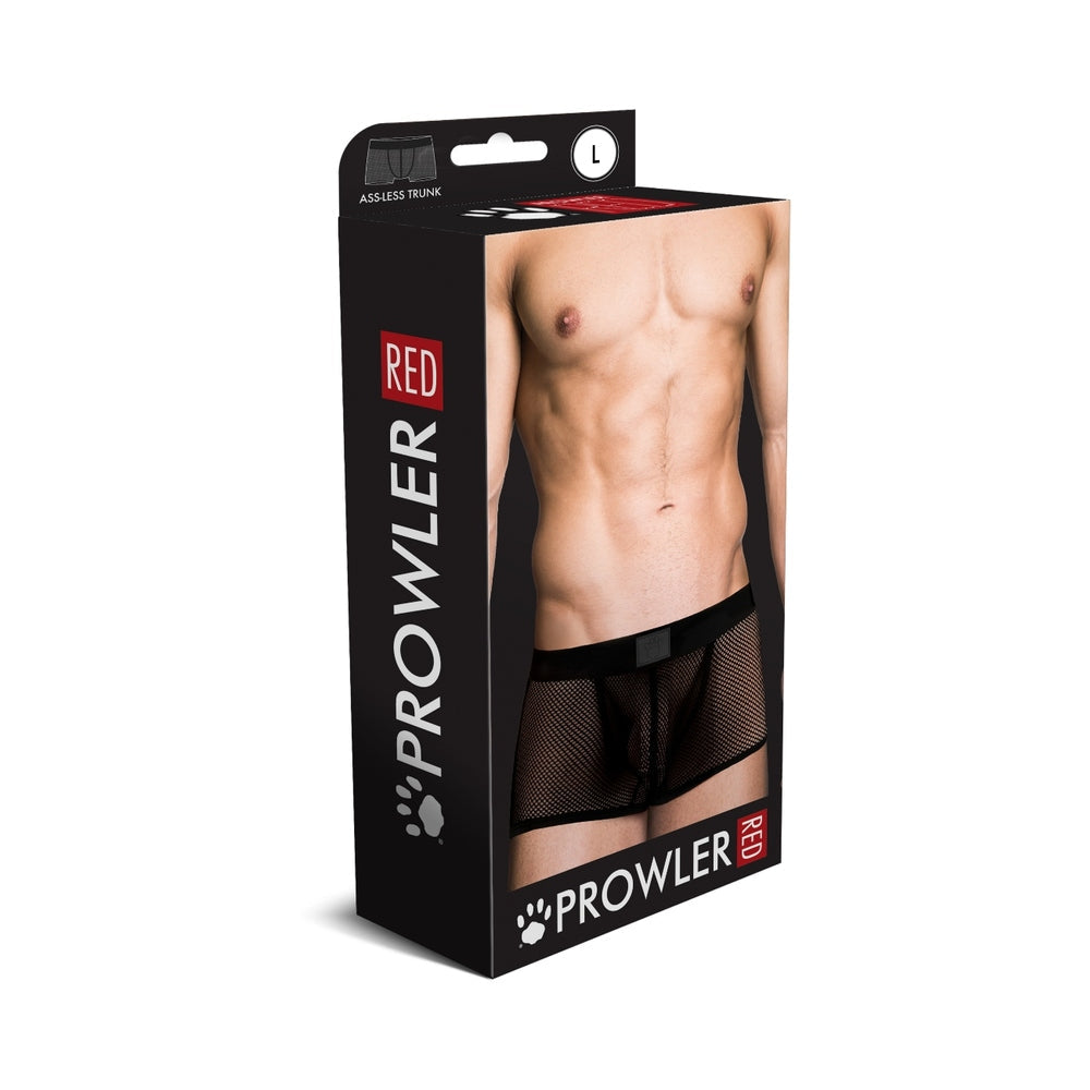 Prowler RED Fishnet Ass-less Trunk - Black, Large